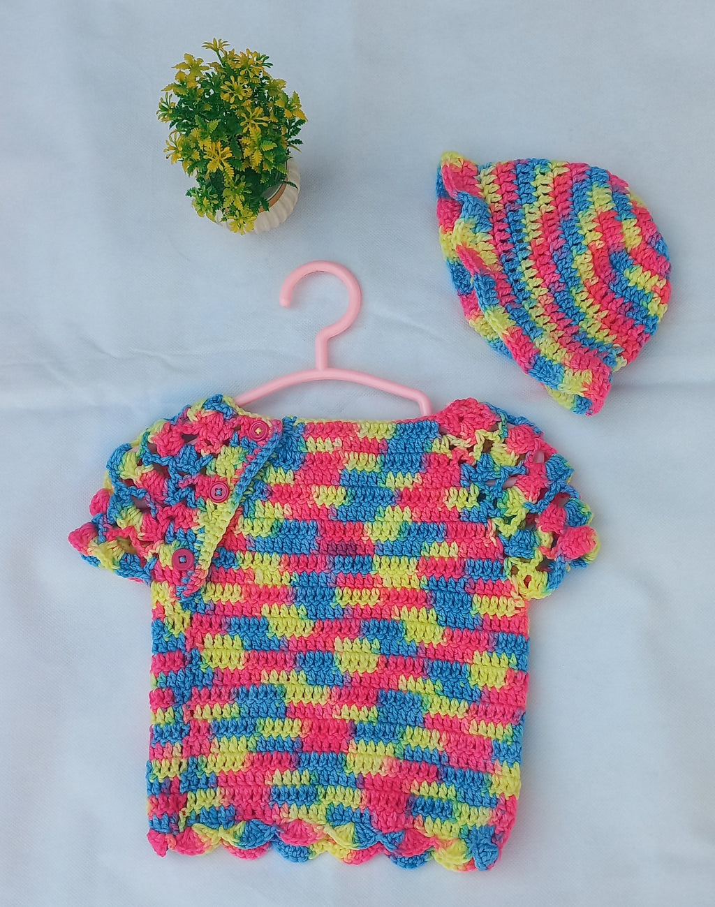 Crochet top and cap