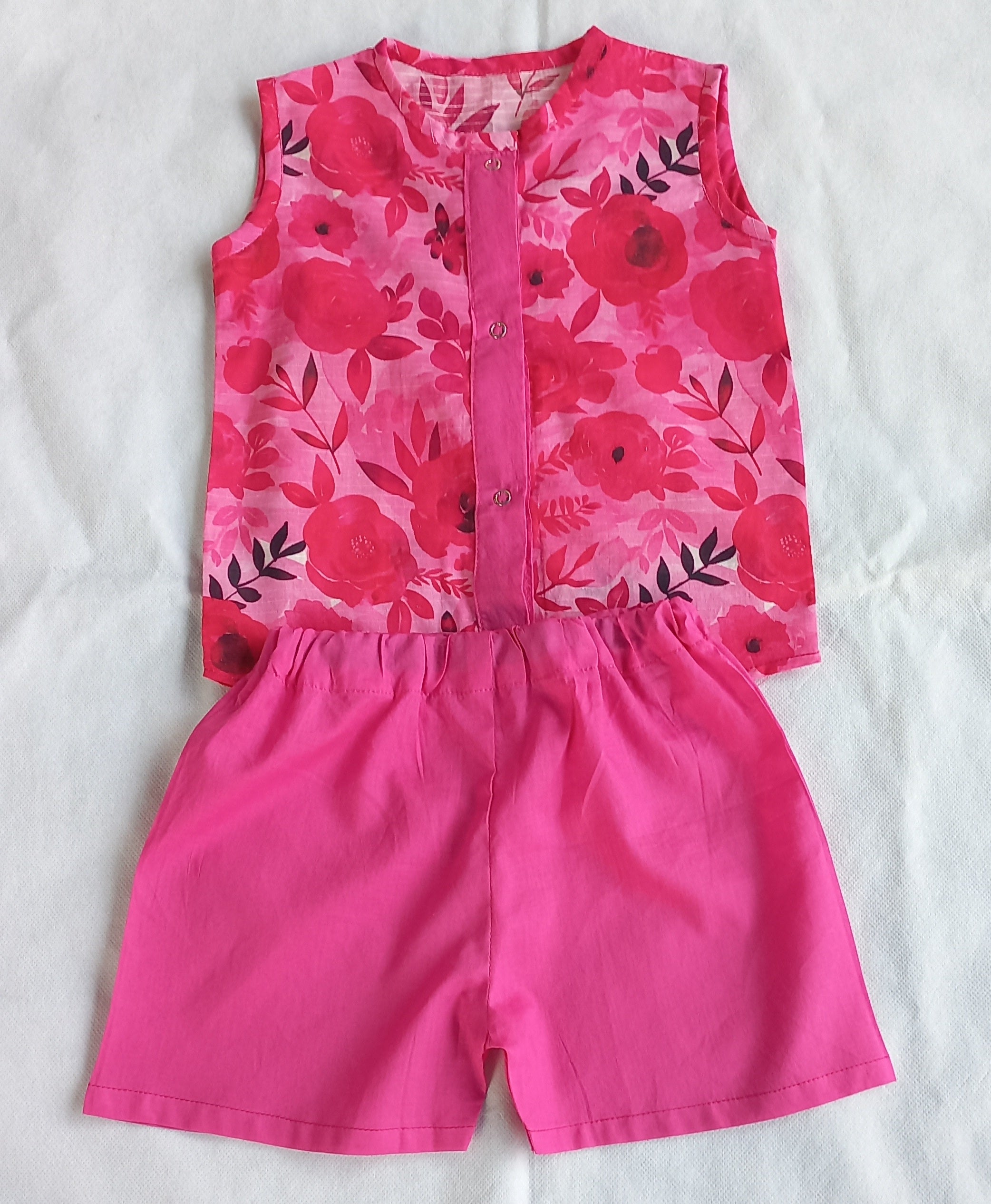 Front button shirt and shorts