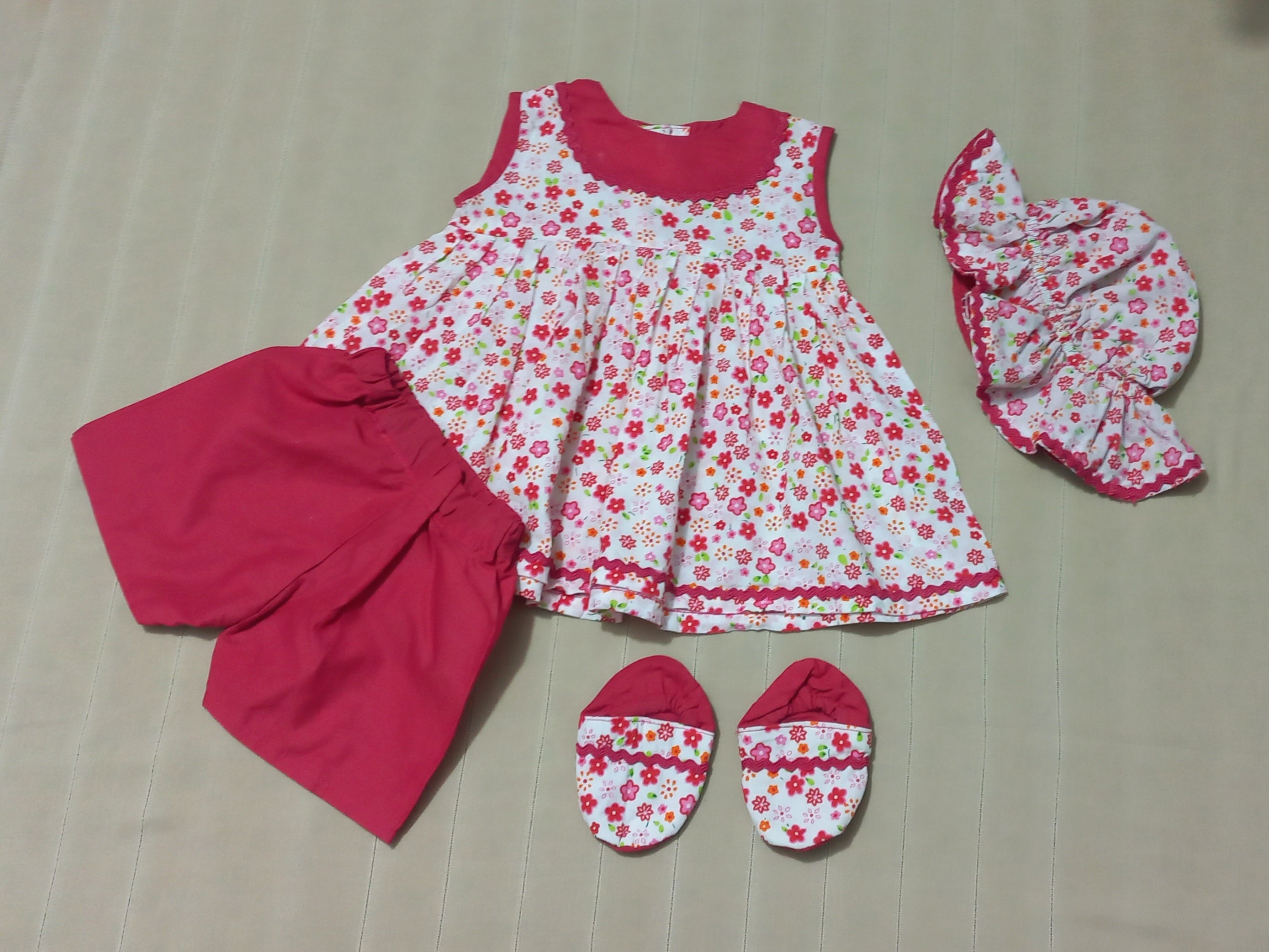 4-Piece Baby Dress Set – Summer Collection (0 to 3 Months)