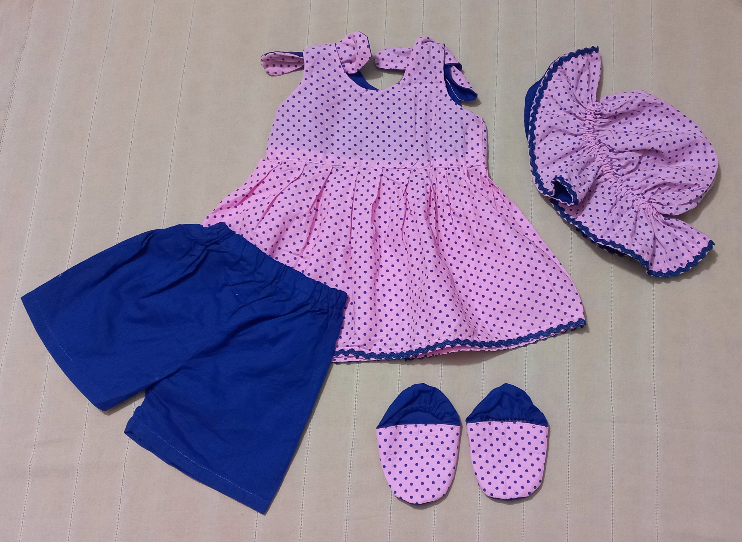 4-Piece Baby Dress Set – Summer Collection (0 to 3 Months)