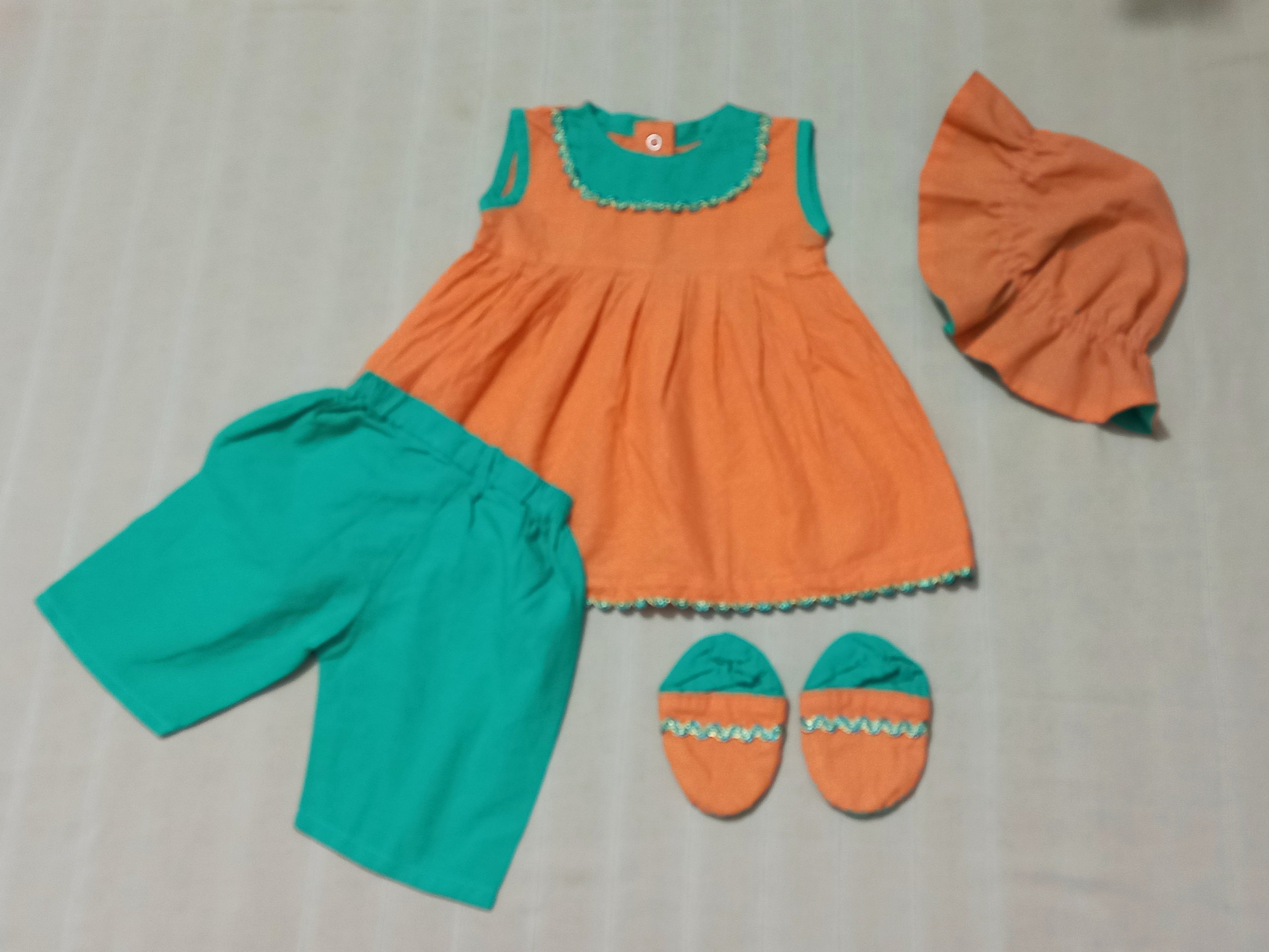 4-Piece Baby Dress Set – Summer Collection (0 to 3 Months)