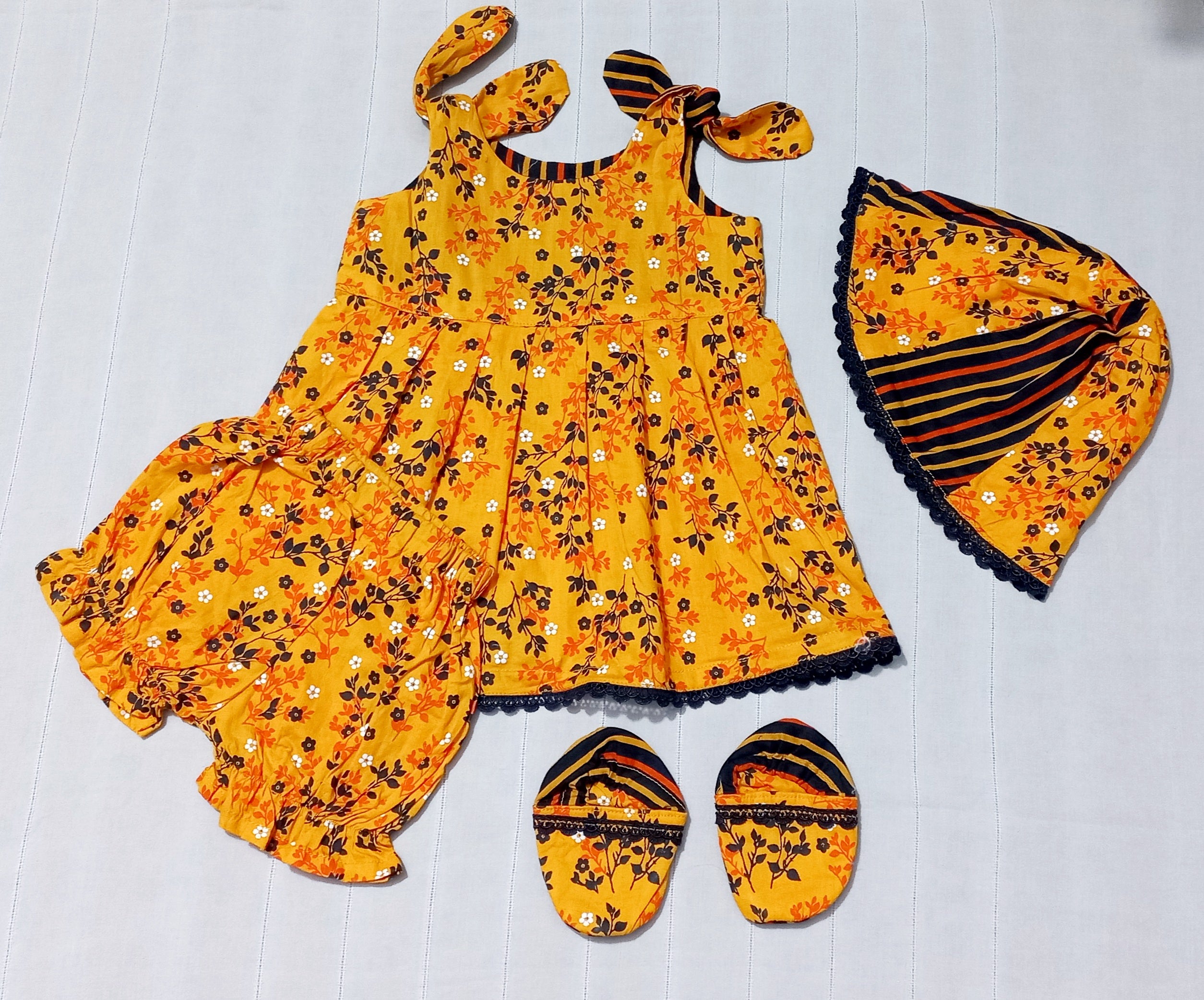 4-Piece Baby Dress Set – Summer Collection (0 to 3 Months)